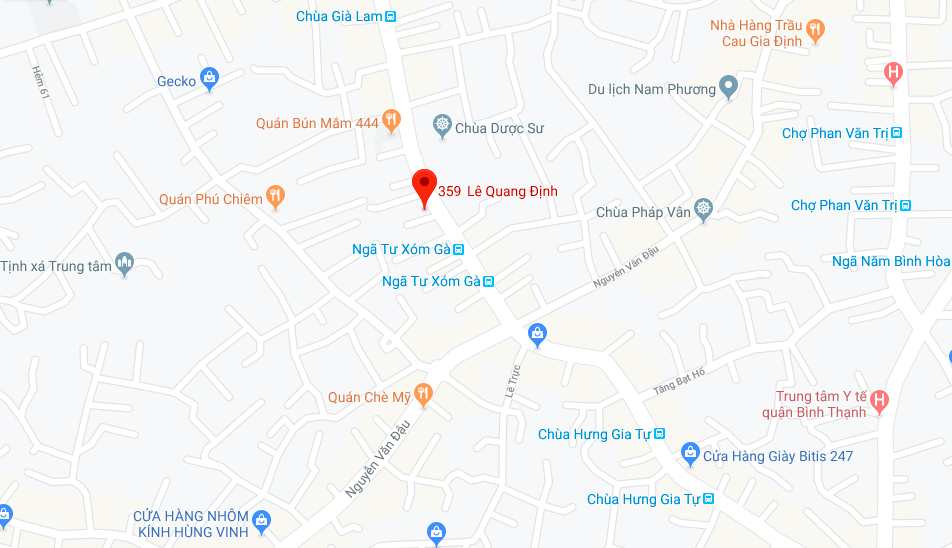 Địa chỉ 359 Lê Quang Định, phường 5, quận Bình Thạnh, thành phố Hồ Chí Minh
